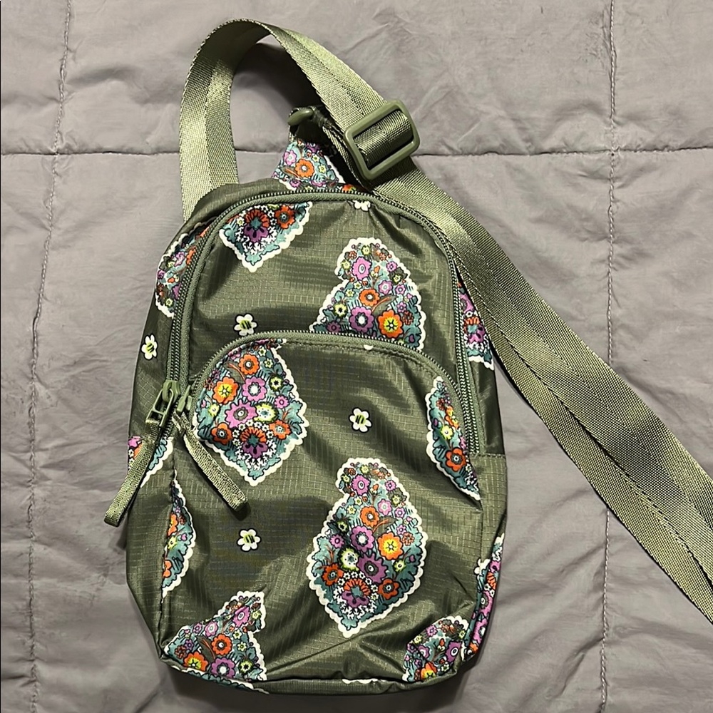 Floral Green Crossbody Bag
